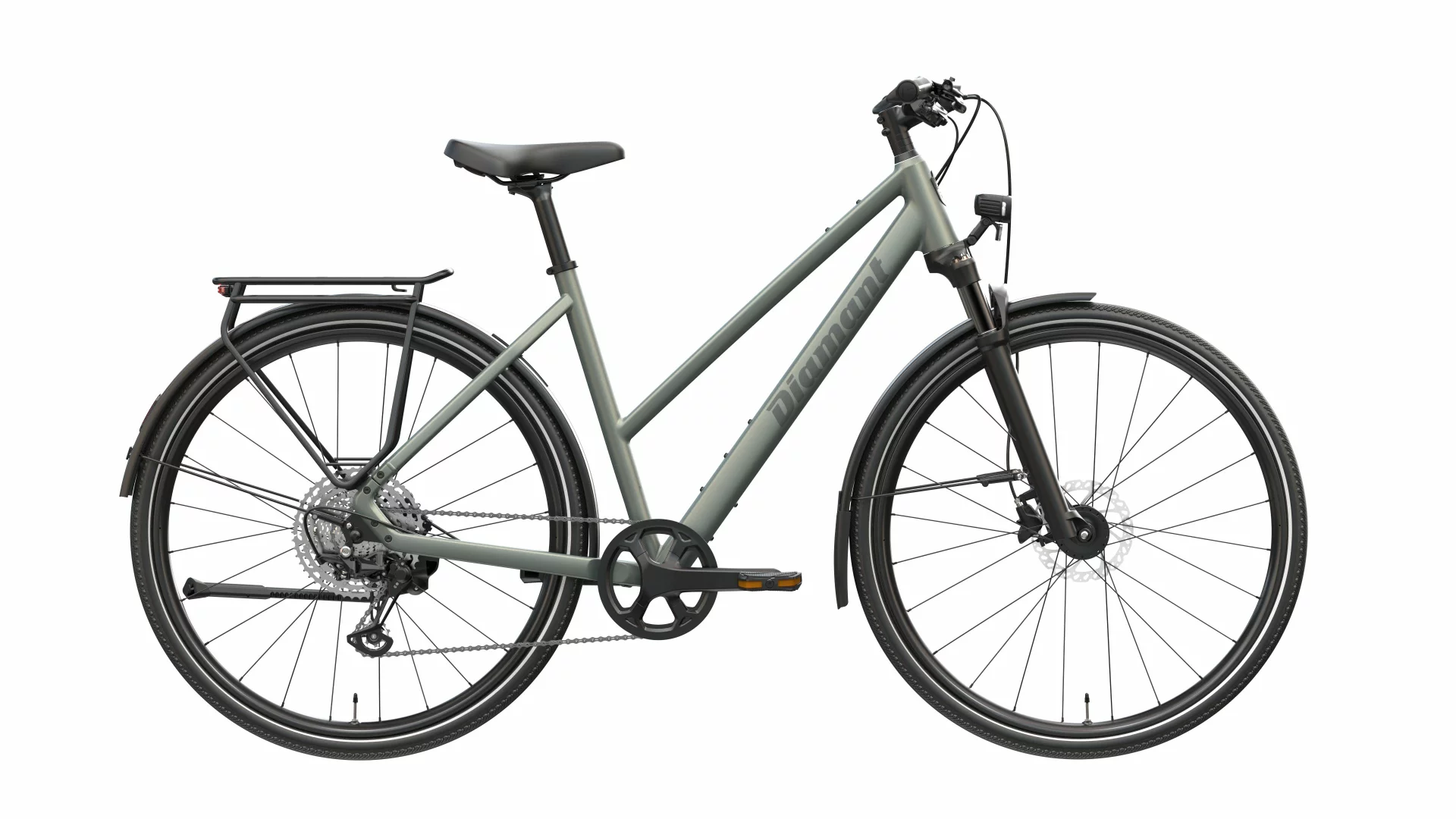 Diamant Mahon Trip Plus MS Cityrad Trapez 28" heugrün